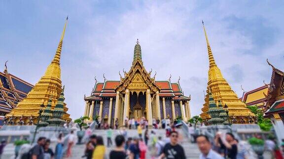4k时间流逝曼谷曼谷佛寺或翡翠佛寺的地标泰国曼谷市