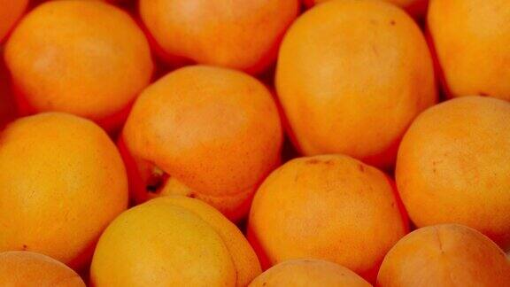 明黄色和红色的杏子
