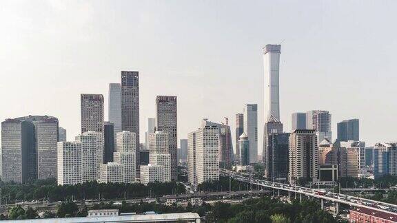 北京CBD区域鸟瞰图中国北京