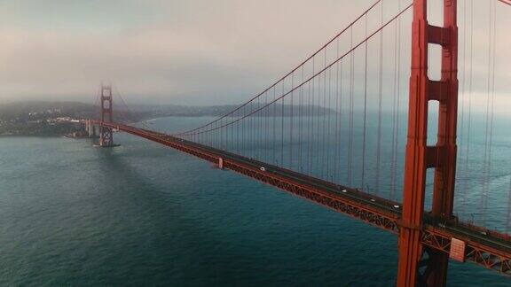 旧金山金门大桥的电影航拍