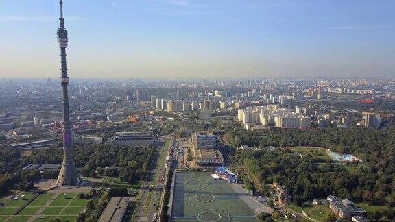 俄罗斯奥斯坦金诺塔俯瞰莫斯科