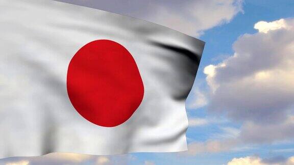 3D挥舞日本国旗