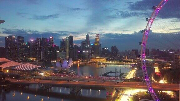 空中新加坡城的黄昏