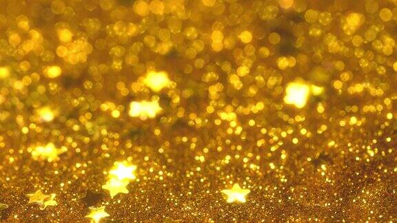金色移动闪闪发光的壁纸完美的圣诞节新年或任何其他节日背景