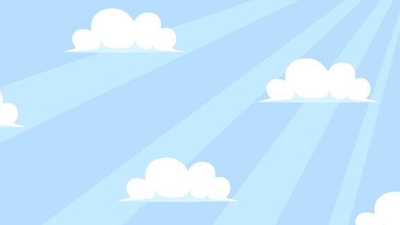 平面卡通商人角色在纸飞机上飞行的动画