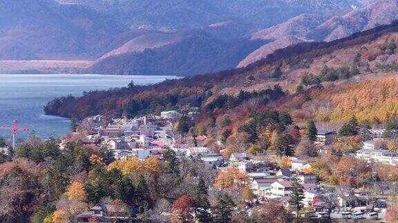 日本赤台地高原观测区中禅寺湖和日兴村