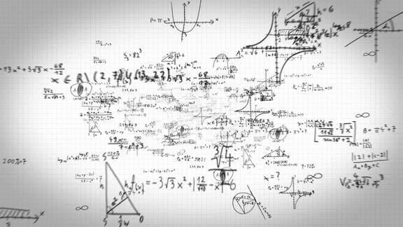 数学符号飞行通过可循环的全高清