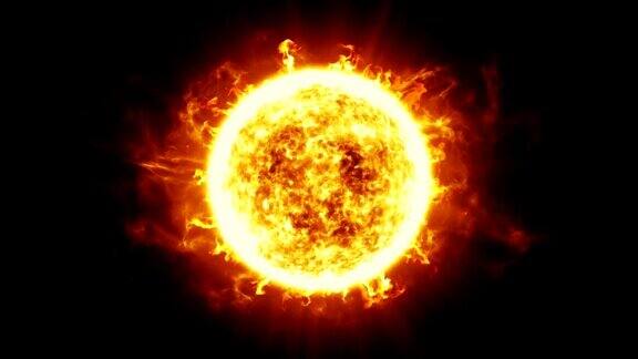 美丽的太阳表面和太阳耀斑HD1080循环动画