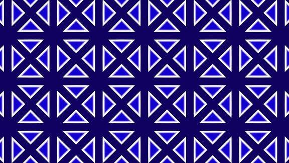 白色蓝色和黑色的几何形状在运动万花筒图案