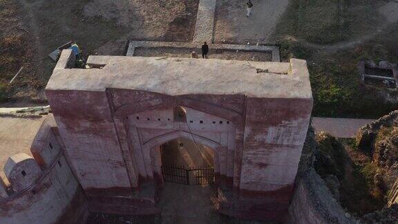 巴基斯坦古拉瓦特堡的空中高角度照片