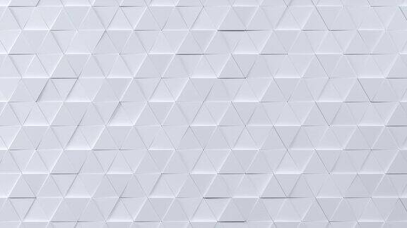 美丽的白色三角形变形无缝3d动画抽象运动设计背景