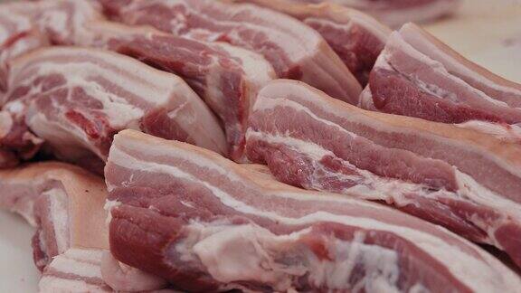 猪肉切厂多块生肉