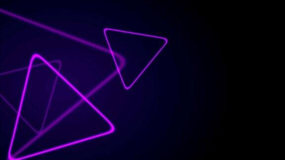 紫色复古霓虹闪亮三角形运动背景