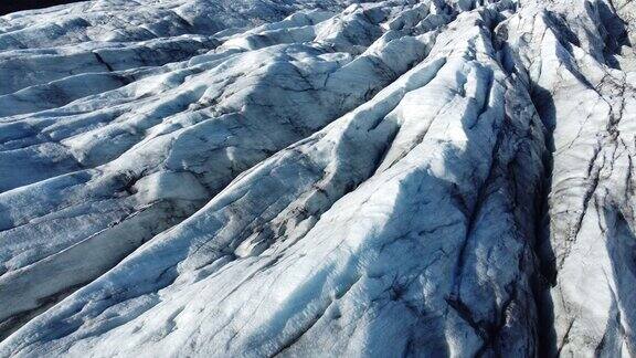 冰岛的瓦特纳冰川鸟瞰图冬季冰雪景观