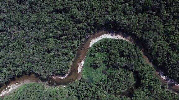 航空拍摄的亚马逊雨林在巴西南美