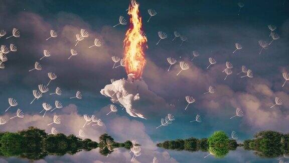 天空中的火焰