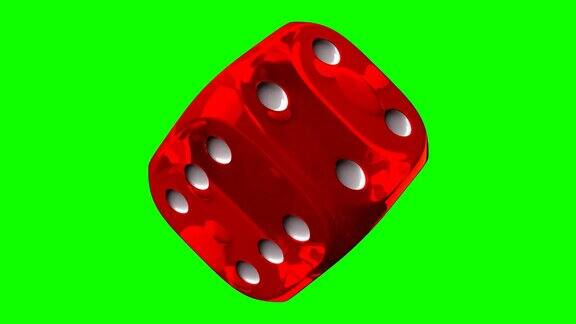红色骰子在绿色色度键