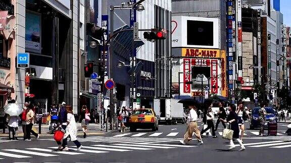 时间流逝在新宿ALTA大厦附近中景