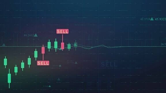 4k财务图表循环背景素材库存视频