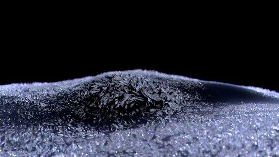 霜的冰晶结晶过程3D特写