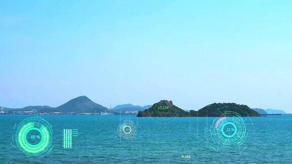 人工智能雷达正在扫描分析岛上的地质资源