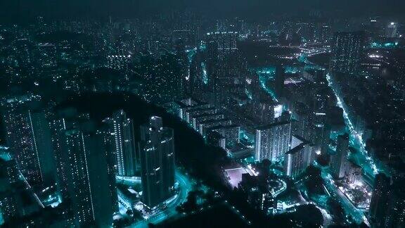香港九龙住宅的无人机图