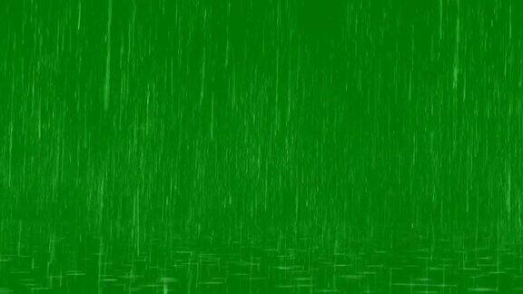 雨滴落在绿幕上