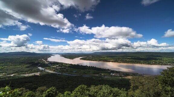 湄公河高角度视图时间流逝
