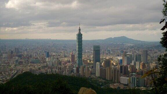 山顶拍摄台北市景市中心