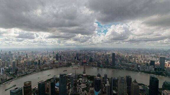 上海市上海环球金融中心航拍延时摄影