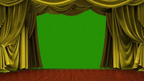 剧院舞台的金幕绿幕