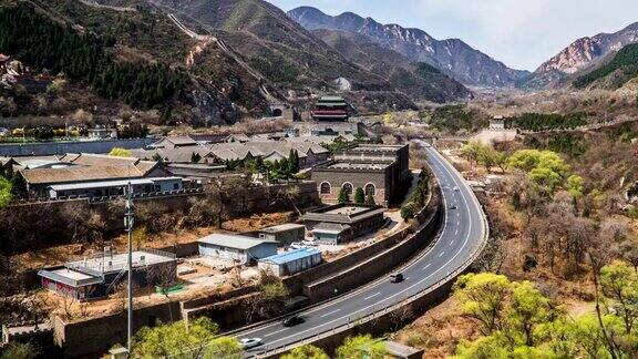 鸟瞰居庸关长城壮丽的景观北京中国