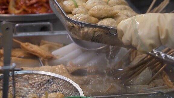 韩式鱼饼、菜汤、菜汤韩国街头小吃