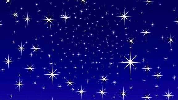 闪烁的移动的星星在夜空中闪烁
