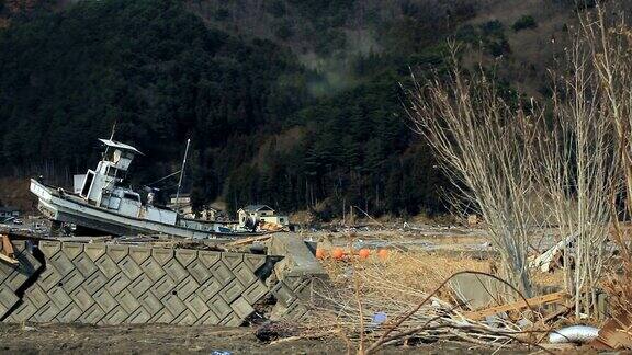 海啸后的城市:2011年4月30日日本福岛