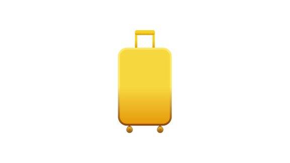 袋图标隔离在白色屏幕上循环挤压运动效果象征包装度假和旅行