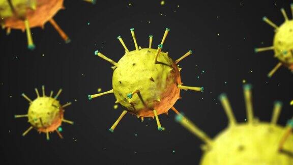带有粒子的病毒和细菌动画