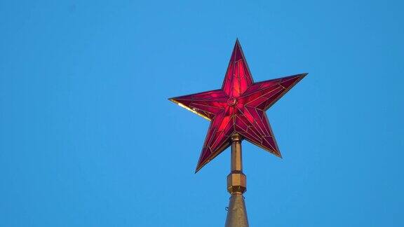 俄罗斯莫斯科克里姆林宫的Spasskaya塔的红星