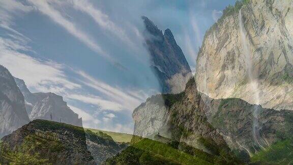 瑞士山脉的航拍图