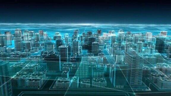 智能城市的智能传感器图标连接未来网络物联网技术