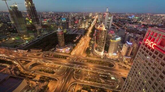 时间流逝-北京繁忙路口鸟瞰图(WSHA放大)