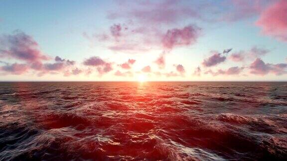 日落天空与大海
