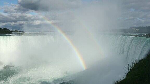 彩虹在加拿大安大略省尼亚加拉大瀑布之上