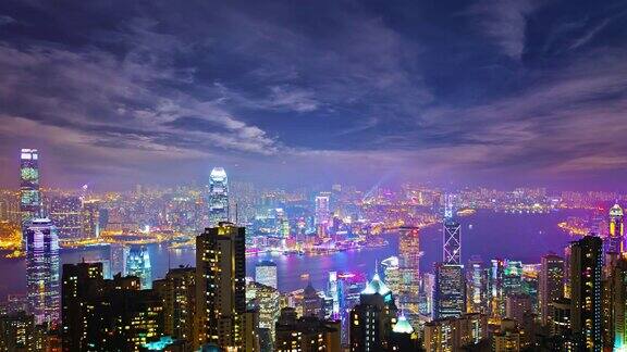 晚上的香港的灯光