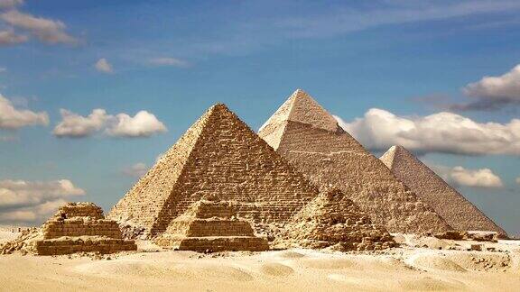 埃及开罗吉萨谷大金字塔的时间流逝