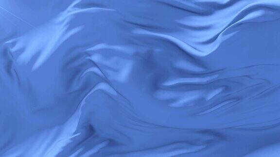 淡蓝色的布或丝绸旗帜在风中缓慢地飘扬