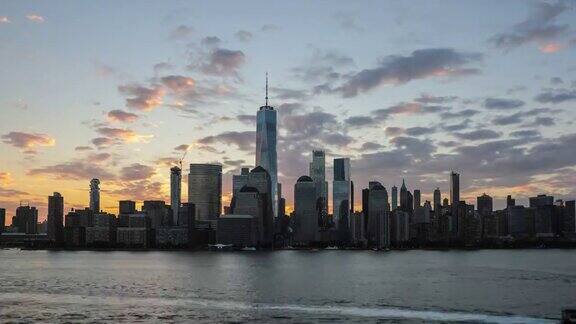 纽约下曼哈顿日出时的4K视频延时
