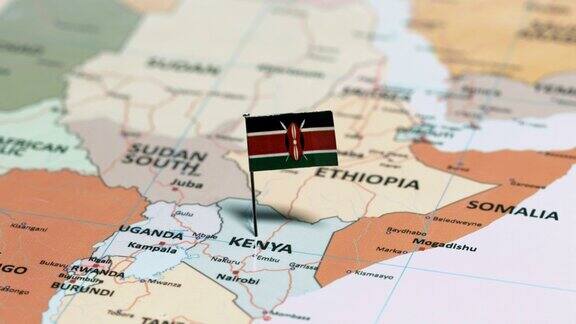 有国旗的肯尼亚