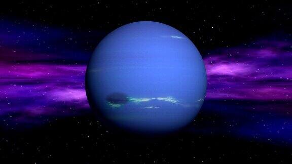 太空星云背景上的海王星