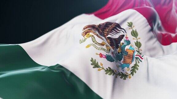 墨西哥国旗特写慢动作